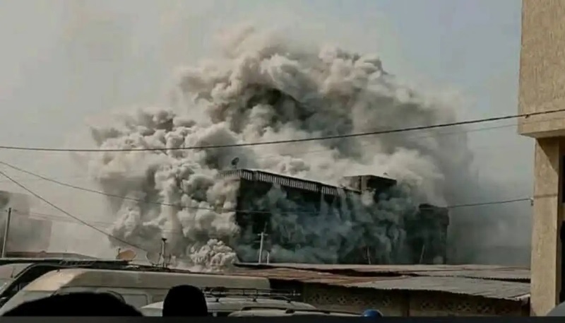 Explosion dun magasin a Akpakpa