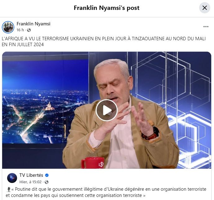 Franklin Nyamsi analyse Tv