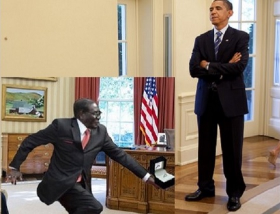Robert Mugabe et Obama montage