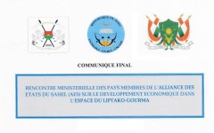 COMMUNIQUÉ FINAL : Réunion ministérielle des États membres de l'Alliance des États du Sahel (AES) consacrée au développement économique dans la région du Liptako Gourma