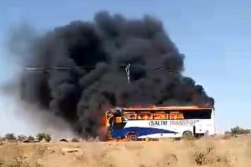 Incendie sur l’axe Tahoua-Konni : un bus de Salim Transport calciné, tous les passagers sains et saufs